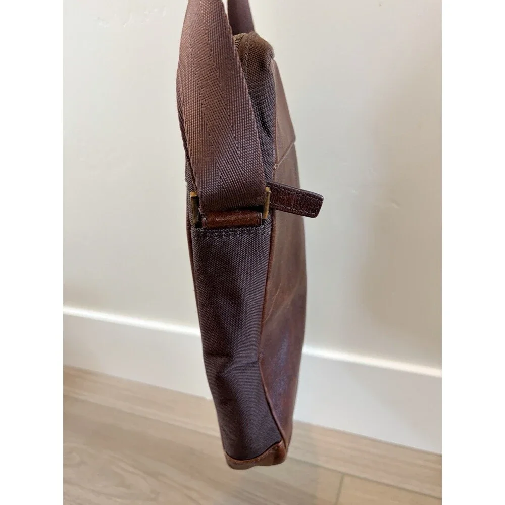 Boconi Coated Zipper Leather Cross Body Bag RFID Protection